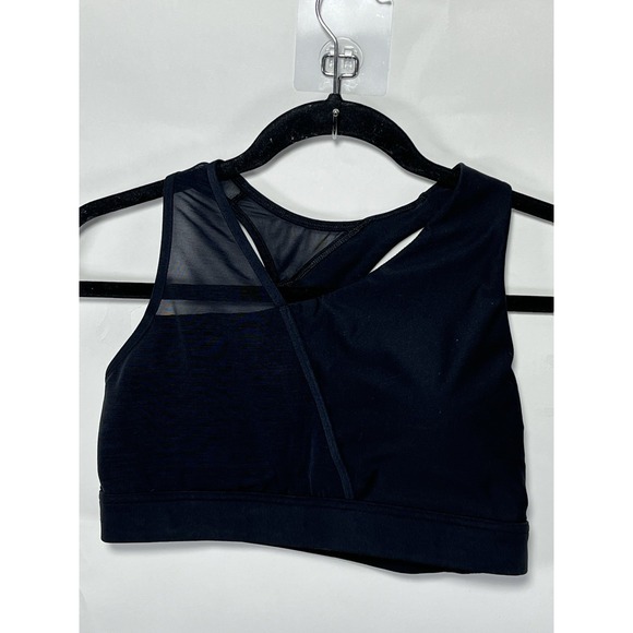 UNDER ARMOUR Black Sports Bra Removable Pads Pullover Racerback‎ Mesh Detail Med - Picture 1 of 11